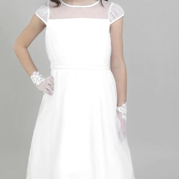 Blush by Us Angels Kids' Cap Sleeve Tea Length Dress- THE VIOLA DRESS